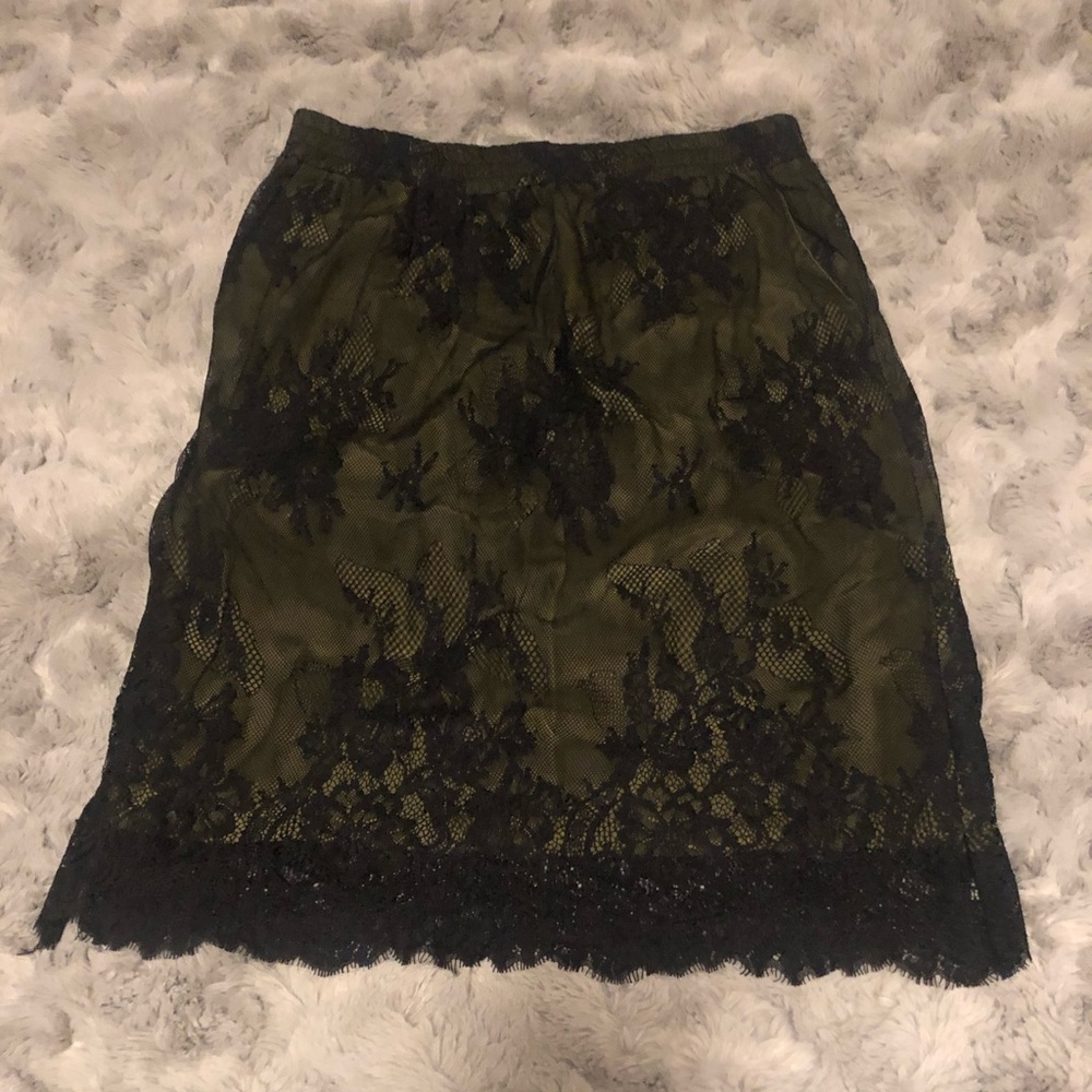 Knee length gothic silk and lace double layer skirt, never worn.